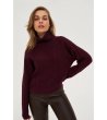 Дамски пуловер в бордо-0 снимка