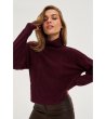 Дамски пуловер в бордо-4 снимка