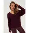 Дамски пуловер в бордо-4 снимка