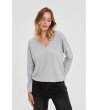 Дамски сив пуловер -2 снимка