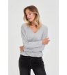 Дамски сив пуловер -4 снимка