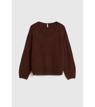 Дамски пуловер в тъмнокафяво снимка
