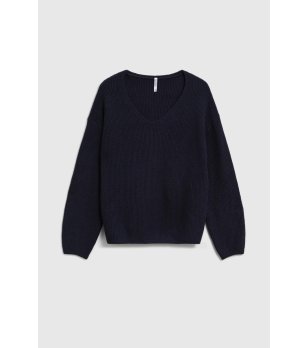 Дамски пуловер в тъмносиньо снимка