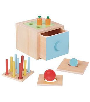 Дървена кутия за обучение Монтесори 4 в 1 снимка