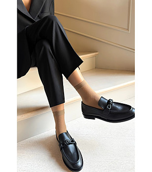 Дамски бежови чорапи с блестящи елементи ABRIL снимка