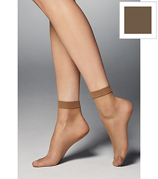 2 бр дамски чорапи в сиво-кафяво 20 DEN BELLA с широк ластик снимка