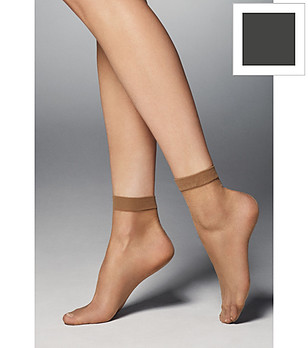 2 бр дамски чорапки в цвят графит 20 DEN BELLA подсилени пръсти снимка