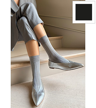 Дамски чорапи в черно с вертикален десен CHRISTINA снимка