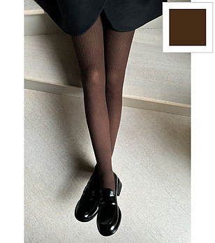 Чорапогащник COSTINA 60 DEN в цвят капучино с фини райета снимка