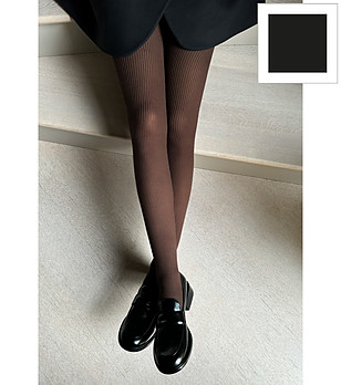 Черен чорапогащник 60 DEN COSTINA с фин рипс снимка