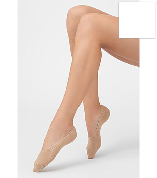 Дамски бели чорапи тип терлик с фини ръбове COTON BAMBOO снимка