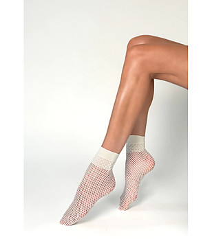 Чорапи в екрю с мрежести мотиви FEDERICA снимка