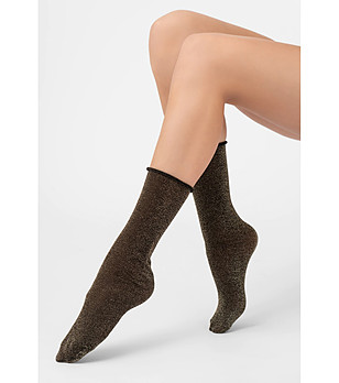 Черно-златни чорапи с лурекс FLAVIA снимка