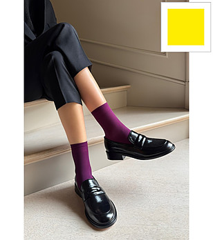 Жълти чорапки 40 DEN KATRIN с комфортен ластик снимка