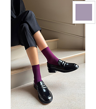 Дамски лилави чорапки 40 DEN KATRIN с комфортен ластик снимка