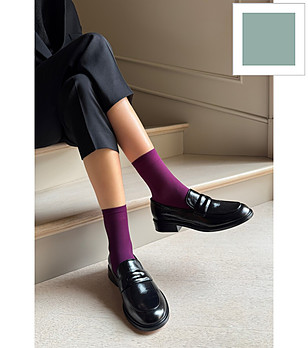 Дамски чорапи в цвят мента 40 DEN KATRIN матови снимка