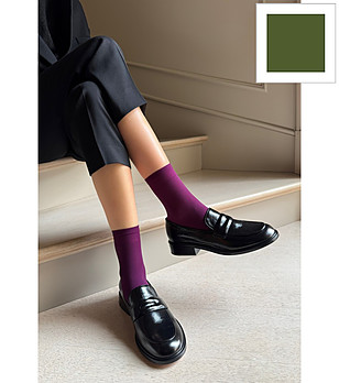 Дамски чорапи в маслинено зелено 40 DEN KATRIN с комфортен ластик снимка