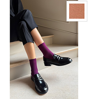 Дамски чорапи в цвят праскова 40 DEN KATRIN матови снимка