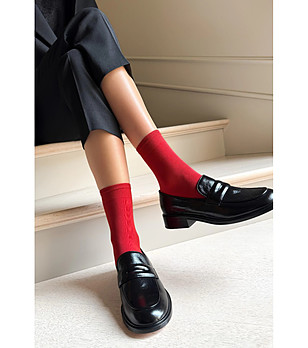 Червени чорапи 40 DEN KATRIN с комфортен ластик снимка