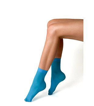 Дамски чорапи в цвят тюркоаз 40 DEN KATRIN матови снимка