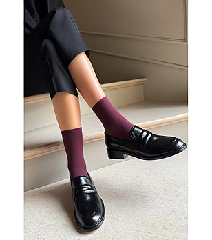 Дамски чорапи в нюанс на цвят слива 40 DEN KATRIN матови снимка