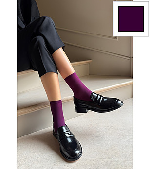 Виолетови дамски чорапи 40 DEN KATRIN матови снимка