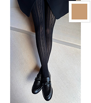 Чорапогащник LINDA 80 DEN в цвят камел с рипс снимка