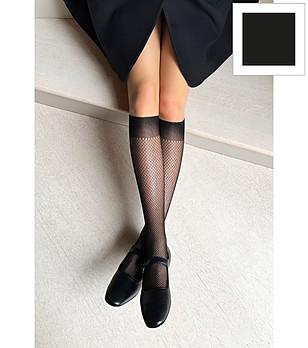 Дамски черни мрежести чорапи MAGICA снимка