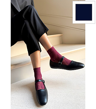 Тъмносини чорапи MILANO с ажур снимка