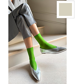 Чорапи в сребрист цвят с ромбов мотив NOLITA снимка