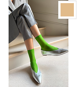 Дамски телесни чорапи NOLITA с ромбове и точки снимка