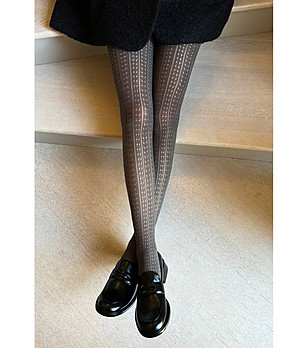 Чорапогащник OTTO 60 DEN в цвят графит с ажурен десен снимка