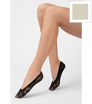 Дамски сиви чорапи терлик PIZZO ROSELINA с дантела снимка