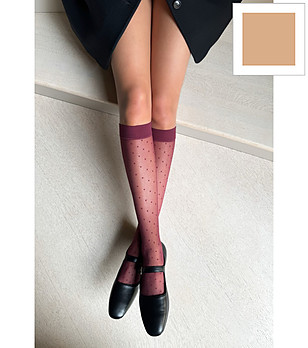 Дамски чорапи в телесен цвят на точки 20 DEN PUNTINI снимка