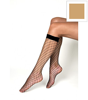 Чорапи в цвят визон с едра мрежа RETE GRANDI снимка