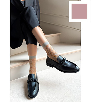 Дамски розови чорапи с едра мрежа RETE GRANDI снимка