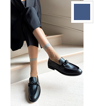 Дамски чорапи в цвят деним RETE GRANDI мрежести снимка