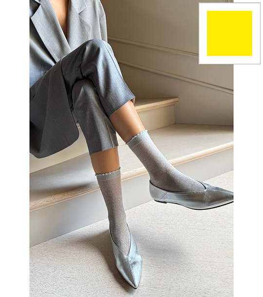 Жълти чорапи с животински мотив 20 DEN ANIMAL снимка