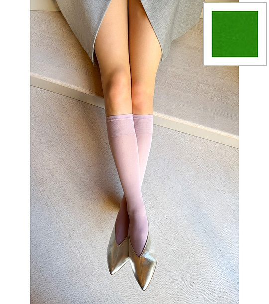 Чорапи в електриково зелено 40 DEN KATRIN матови снимка