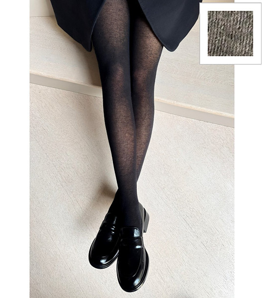 Плътен чорапогащник LANA SOFT в цвят шоколадов меланж 100 DEN снимка