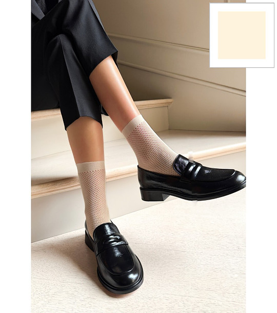 Чорапи в екрю MAGICA мрежести снимка