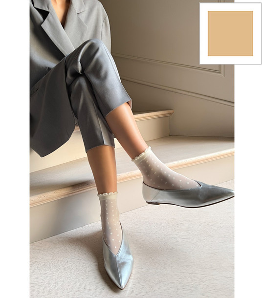 Дамски чорапки в телесен цвят с точки MYRIAM снимка