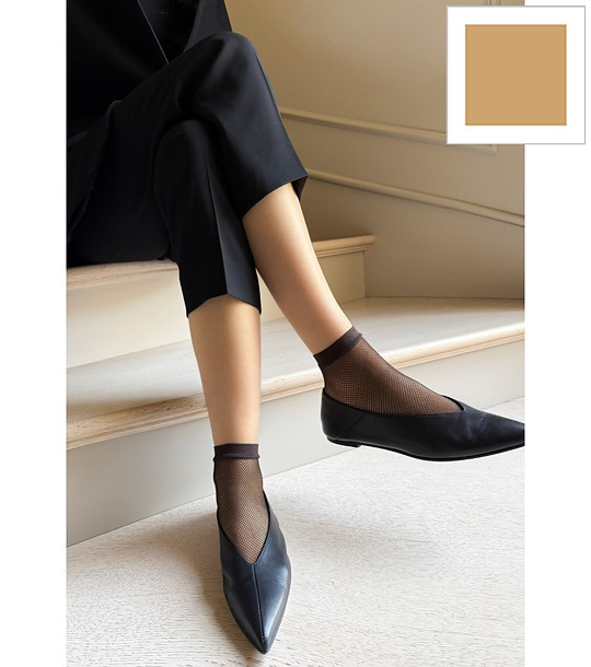 Мрежести чорапки в цвят визон RETE снимка