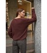 Дамски пуловер в тъмнокафяво-2 снимка