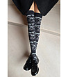 Черни чорапи над коляното с камуфлажен принт в сиво 100 DEN ARMY-0 снимка