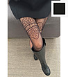 Черен чорапогащник GIULIA с ажурен мотив-2 снимка