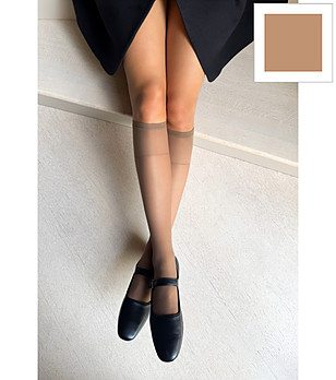 2 бр дамски чорапи VERBENA в цвят коняк 20 DEN матови снимка