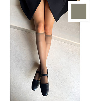 2 бр сиви чорапи до коляното 20 DEN VERBENA с подсилени пръсти снимка