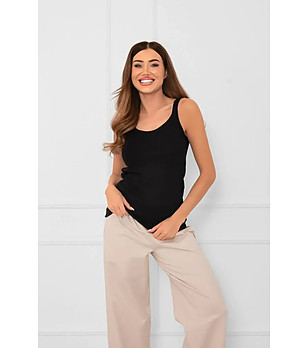 Черен памучен топ с презрамки Salsa снимка