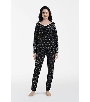 Черна пижама със снежинки Laponia снимка